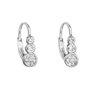 Stříbrné náušnice se zirkonem v bílé barvě 11179.1 Evolution Group