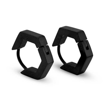 Černé kruhové náušnice KS-158 Troli