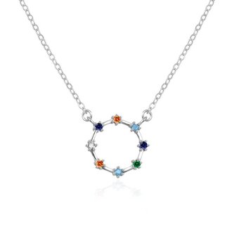 Stříbrný náhrdelník s barevnými zirkony AGT-N031C Agato