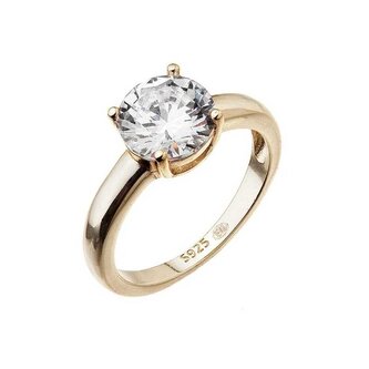 Elegantní pozlacený prsten s čirým zirkonem 15012.1 crystal Evolution Group / Obvod: 50 mm - 50 mm