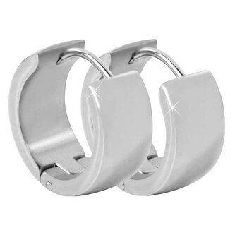 Široké kroužkové náušnice z oceli Troli