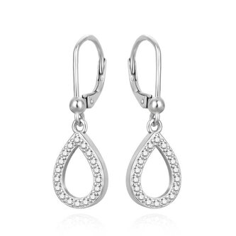 Slušivé stříbrné náušnice se zirkony AGUC3522 Agato