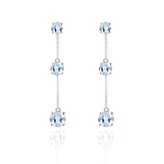 Elegantní stříbrné náušnice s topazy TOPAGUP2718 Beneto Exclusive