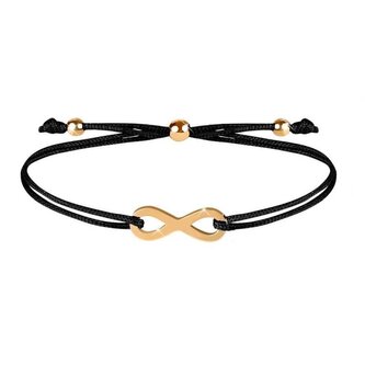 Šňůrkový náramek s nekonečnem černá/zlatá Troli