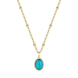 Něžný ocelový náhrdelník s tyrkysem Essential BNL132 Brosway