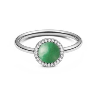 Ocelový prsten s jadeitem a krystaly Audrey DW0040135 Daniel Wellington / Obvod: 48 mm - 48 mm