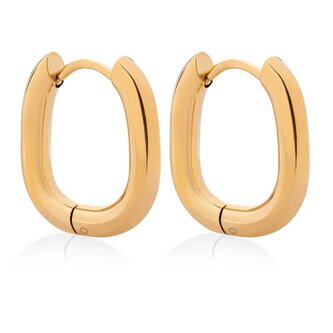 Slušivé pozlacené oválné náušnice VBE0147G Troli