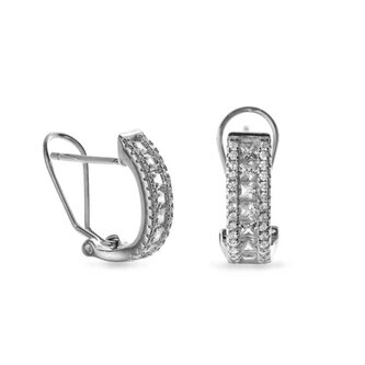 Stříbrné kruhové náušnice s kubickými zirkony AJNS0002 Again Jewelry