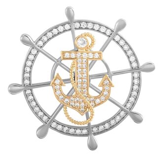 Stylová bicolor brož ve tvaru kormidla KS-227 Troli