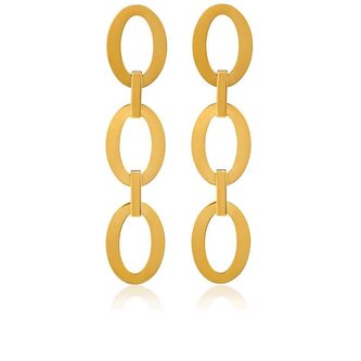 Luxusní pozlacené náušnice z oceli VAAXF374G Troli