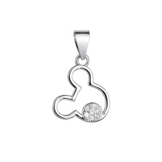 Stříbrný přívěsek Mickey Mouse se zirkony 14012.1 Evolution Group