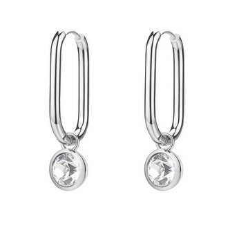 Oválné ocelové náušnice 2v1 s krystalem Symphonia BYM193 Brosway