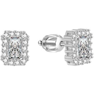 Třpytivé stříbrné náušnice AGUP1523S Beneto