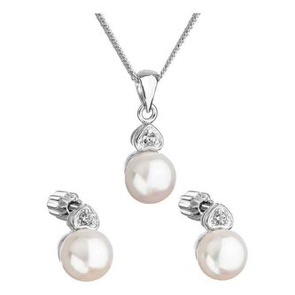 Perličková sada se zirkony Pavona 29001.1 bílá (náušnice, řetízek, přívěsek) Evolution Group