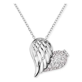Stříbrný náhrdelník Medailonek srdce s křídlem a zirkony ERN-WITHLOVE-2Z Engelsrufer