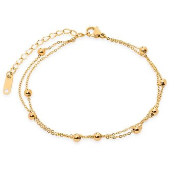 Moderní pozlacený náramek z oceli Globe Gold Troli