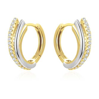 Slušivé stříbrné kruhy se zirkony AGUC3344 Beneto