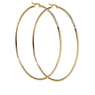 Nadčasové pozlacené náušnice kruhy Troli / Průměr: 8 cm