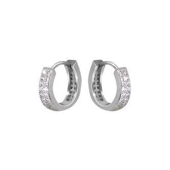 Stříbrné kruhové náušnice se zirkony AGUC1557 Beneto
