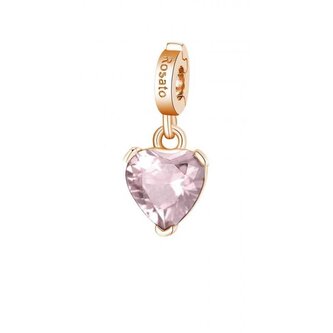 Půvabný bronzový přívěsek s růžovým křemenem Srdce Storie RZ190 Rosato