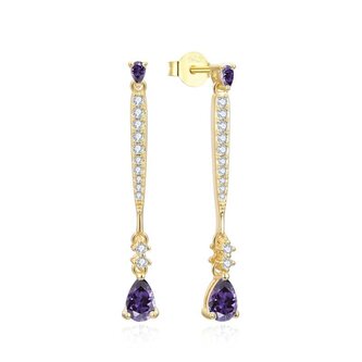 Exkluzivní pozlacené visací náušnice se zirkony AGUP3300F-GOLD Beneto