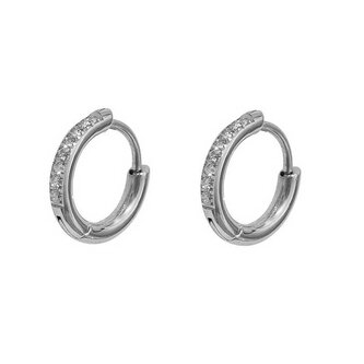 Kruhové náušnice z oceli se zirkony VHLLE2008S Troli