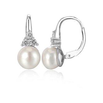 Luxusní stříbrné náušnice s pravou sladkovodní perlou AGUC2251P Beneto / Průměr: 0,6 cm