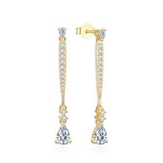 Exkluzivní pozlacené visací náušnice se zirkony AGUP3300W-GOLD Beneto