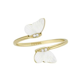 Slušivý pozlacený otevřený prsten Radiant Wings JF04423710 Fossil / Obvod: 54 mm - 54 mm