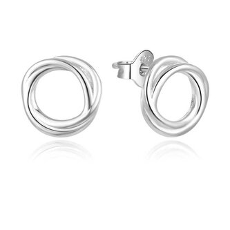 Minimalistické stříbrné náušnice kruhy AGUP1871 Beneto