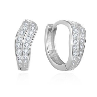 Luxusní kruhové náušnice se zirkony AGUC2679 Beneto