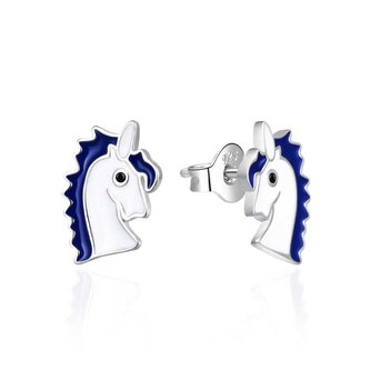 Stříbrné náušnice se smaltem Jednorožci AGT-ED006P Agato