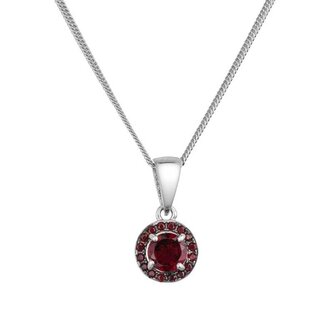 Třpytivý stříbrný náhrdelník s pravými granáty 12088.3 Evolution Group