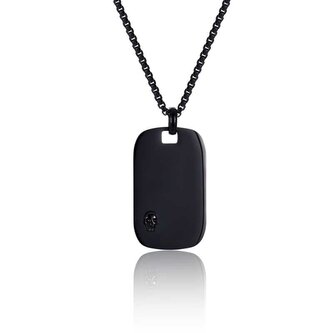 Pánský ocelový náhrdelník Psí známka s lebkou VSM003G-PET Troli