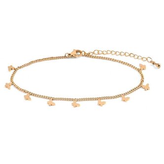 Něžný pozlacený řetízek na nohu s motýlky Troli