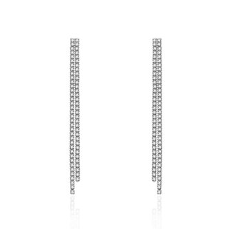 Dlouhé štrasové náušnice se zirkony AGT-E262PW Agato