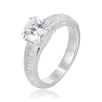 Stříbrný prsten se zirkony AGG342 Beneto / Obvod: 54 mm - 54 mm