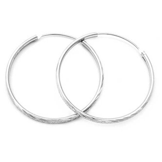 Úžasné stříbrné kruhové náušnice AGUC355/N Beneto / Průměr: 4,5 cm