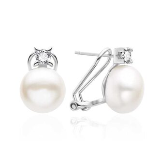 Půvabné stříbrné náušnice se sladkovodní perlou AGT-E134KKW-P Agato