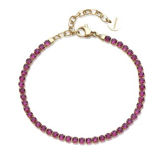 Tenisový pozlacený náramek s fuchsiovými zirkony Desideri BEI106 Brosway