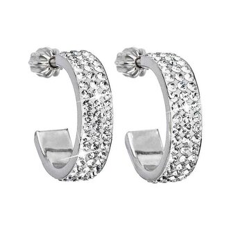 Stříbrné náušnice půlkruhy 31119.1 krystal Evolution Group