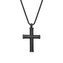 Černý pánský náhrdelník z oceli Křížek N1000509 Diverse