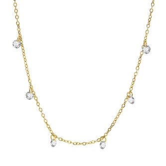 Třpytivý pozlacený náhrdelník s vybroušenými krystaly Troli