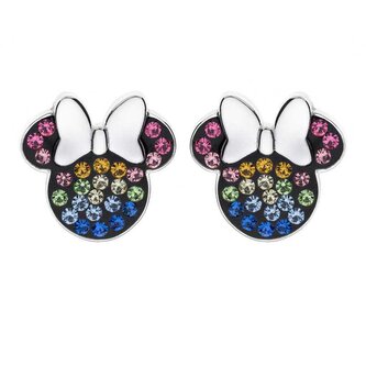 Hravé stříbrné náušnice pecky Minnie Mouse E903207SRML Disney