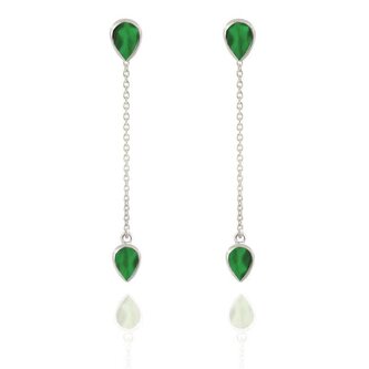 Půvabné dlouhé stříbrné náušnice s acháty ACHAGUP2719 Beneto Exclusive