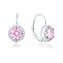 Stříbrné náušnice s růžovými krystaly AGUC1159 Beneto