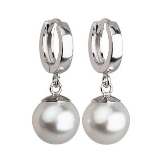 Stříbrné náušnice s perlou 31151.1 bílá Evolution Group