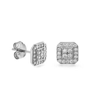 Módní stříbrné náušnice s čirými zirkony AJNS0009 Again Jewelry