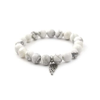 Korálkový náramek z bílého howlitu MINK30/17 Agato