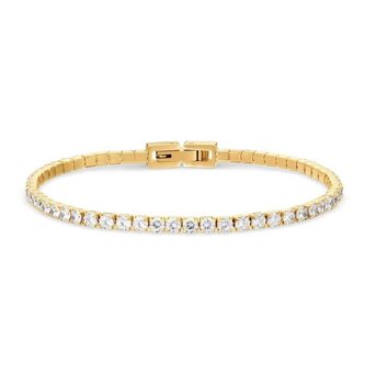 Oslnivý pozlacený náramek se zirkony Arctic Symphony 646-27-190 Bering